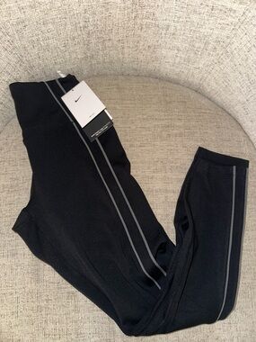Nike Black Leggings with Reflective Side Stripes
